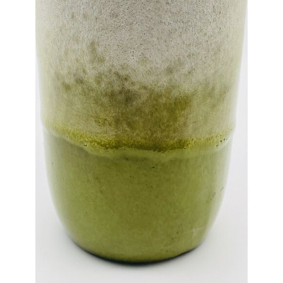 A West German Fat Lava Vase by Scheurich Green Cream Two Tone 213-20. - Picture 5 of 8